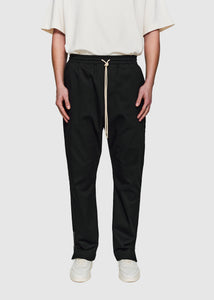 Tailored Cotton Voile Trackpants - Black