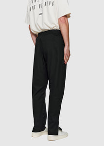 Tailored Cotton Voile Trackpants - Black