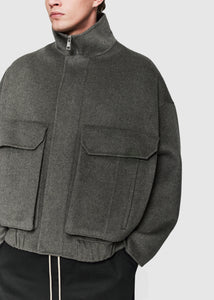 Cashmere Utility Track Jacket - Slate